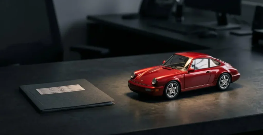 Balance 3D déséquilibrée avec pièces de 18 000 euros d'un côté et modèle de voiture de collection de 62 000 euros de l'autre Balance 3D déséquilibrée avec pièces de 18 000 euros d'un côté et modèle de voiture de collection de 62 000 euros de l'autre